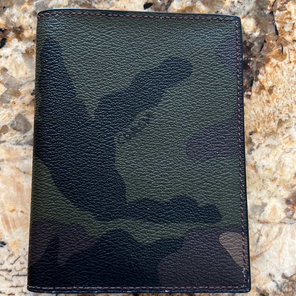 Coach camouflage passport holder
